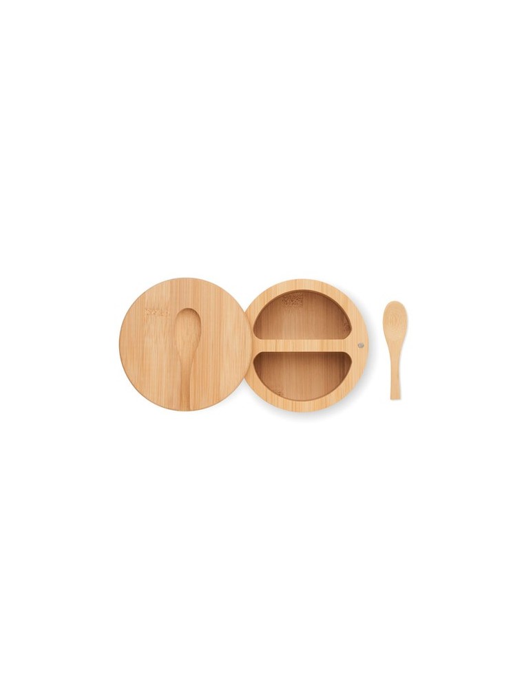 Boîte à Sel et Poivre Personnalisée en Bambou - Ustensiles Cuisine Pas Cher