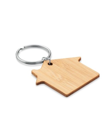 Porte-clés en bambou Personnalisé HOUSEBOO - Pas Cher