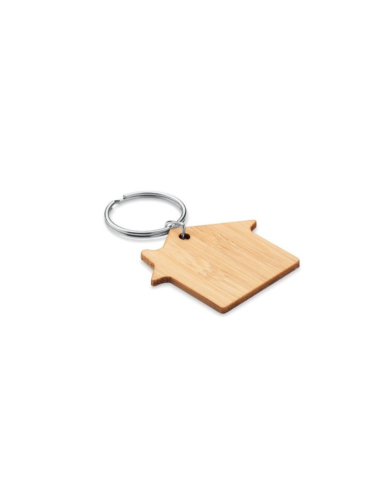 Porte-clés en bambou Personnalisé HOUSEBOO - Pas Cher