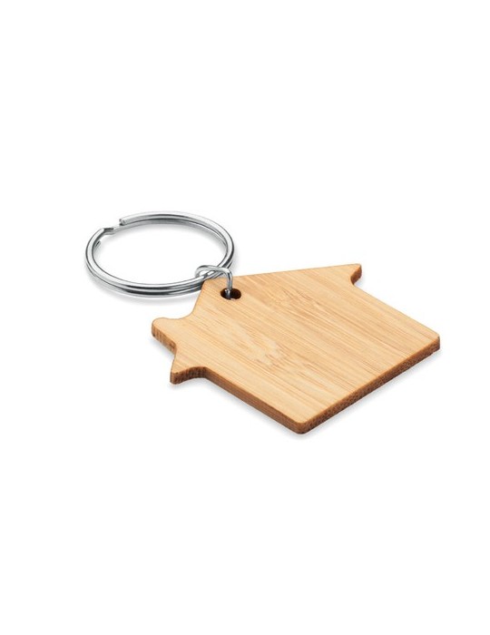 Porte-clés en bambou Personnalisé HOUSEBOO - Pas Cher