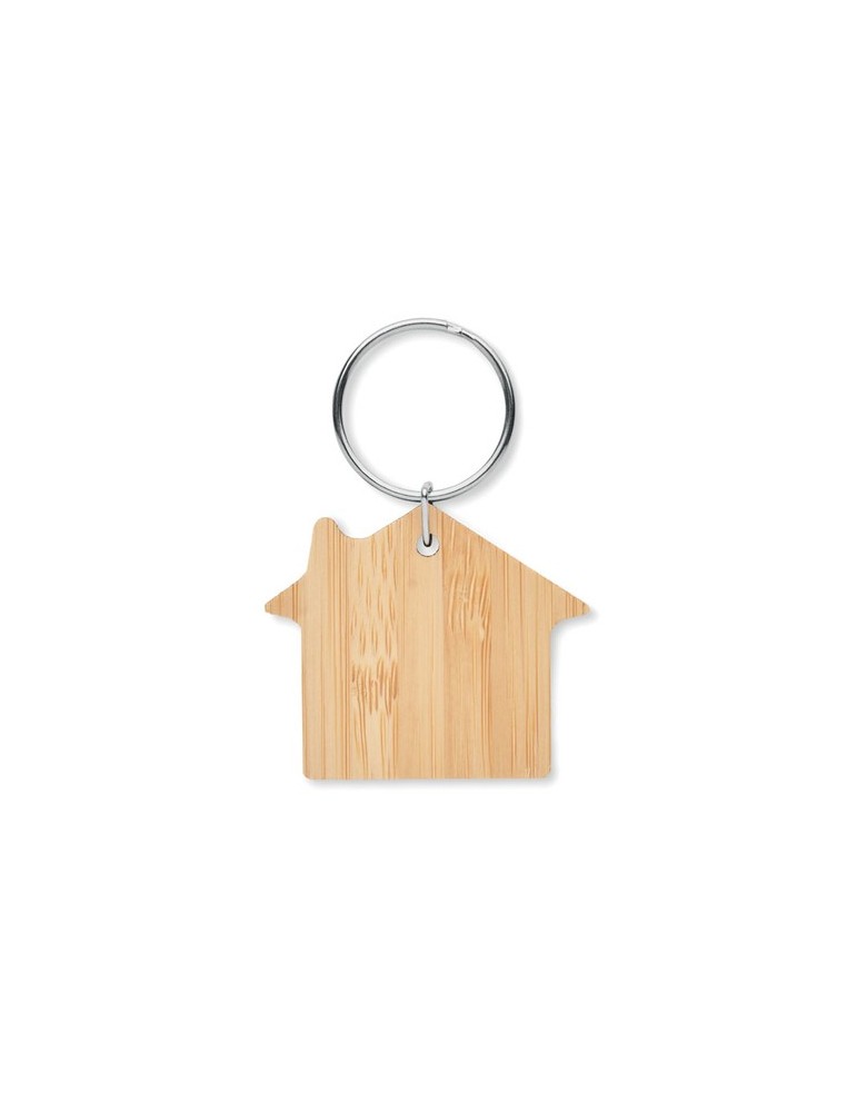 Porte-clés en bambou Personnalisé HOUSEBOO - Pas Cher