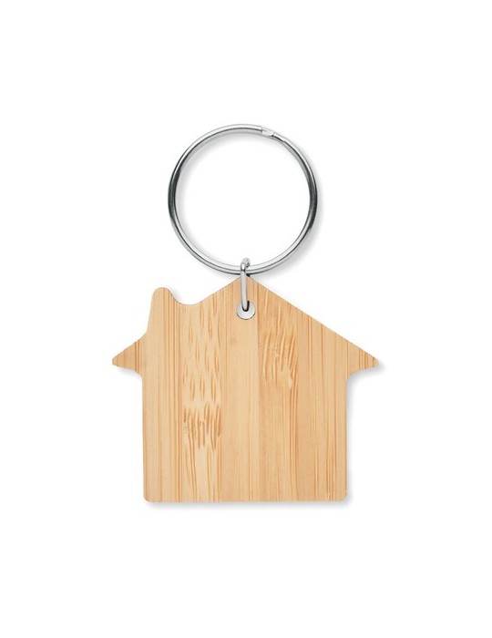 Porte-clés en bambou Personnalisé HOUSEBOO - Pas Cher