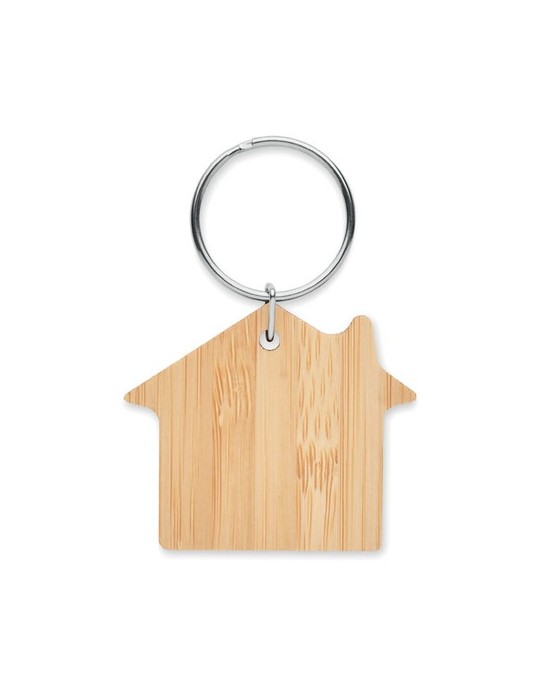 Porte-clés en bambou Personnalisé HOUSEBOO - Pas Cher