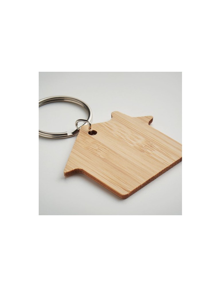 Porte-clés en bambou Personnalisé HOUSEBOO - Pas Cher
