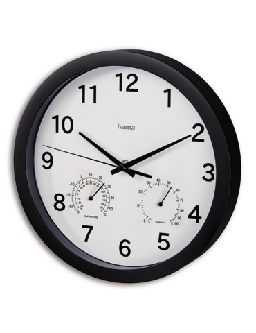 Horloge murale avec thermomètre et hygromètre Hama
