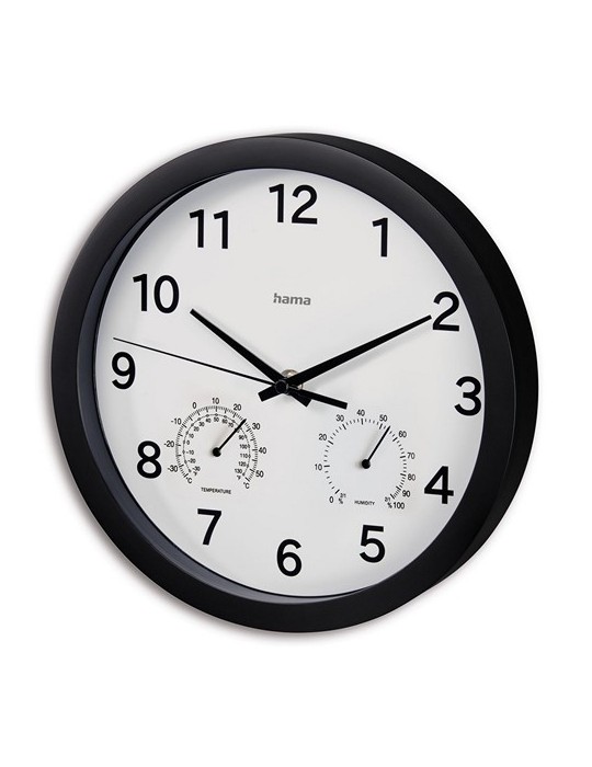 Horloge murale avec thermomètre et hygromètre Hama