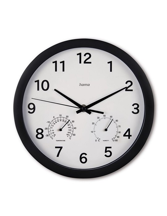 Horloge murale avec thermomètre et hygromètre Hama