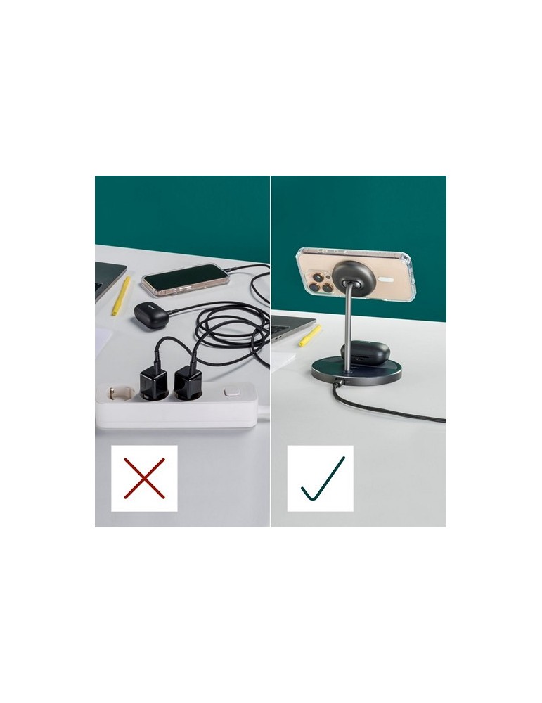 Chargeur sans fil magnétique 2 en 1 15W Hama