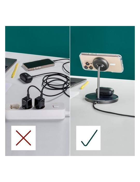 Chargeur sans fil magnétique 2 en 1 15W Hama