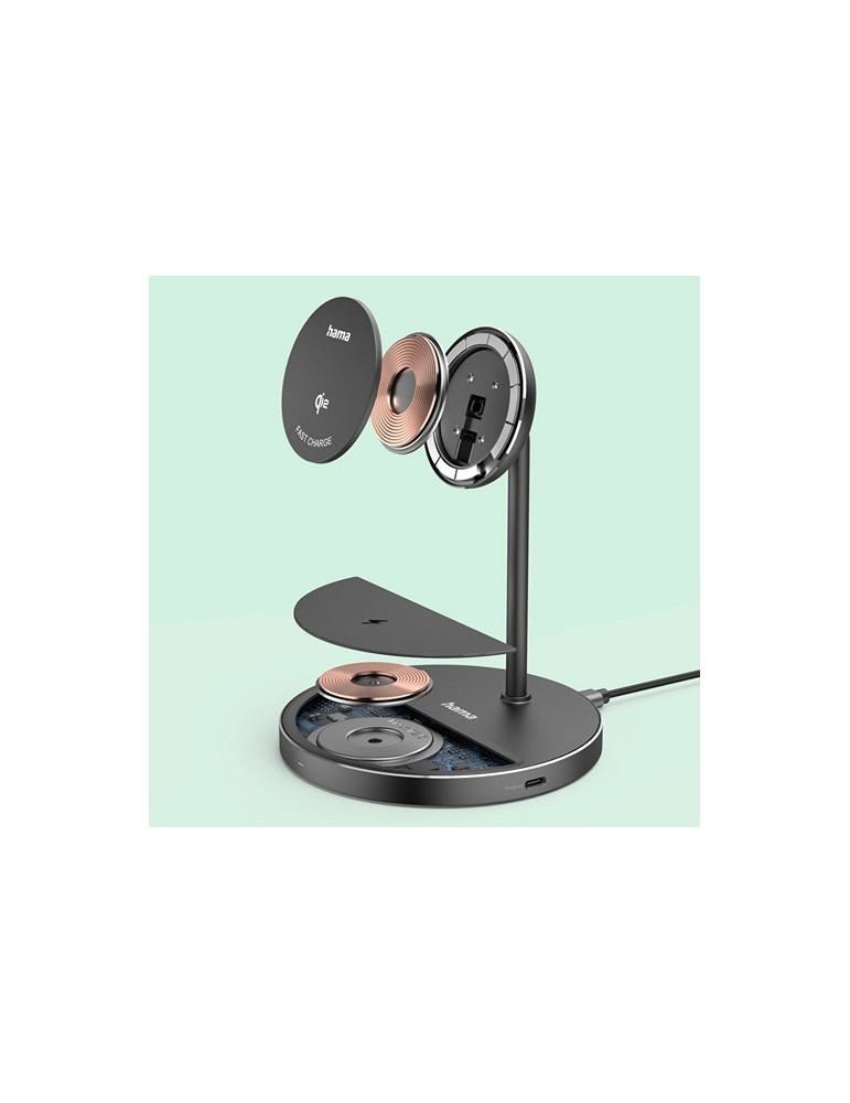 Chargeur sans fil magnétique 2 en 1 15W Hama