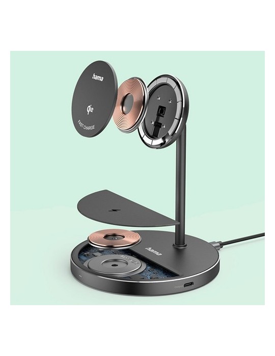 Chargeur sans fil magnétique 2 en 1 15W Hama