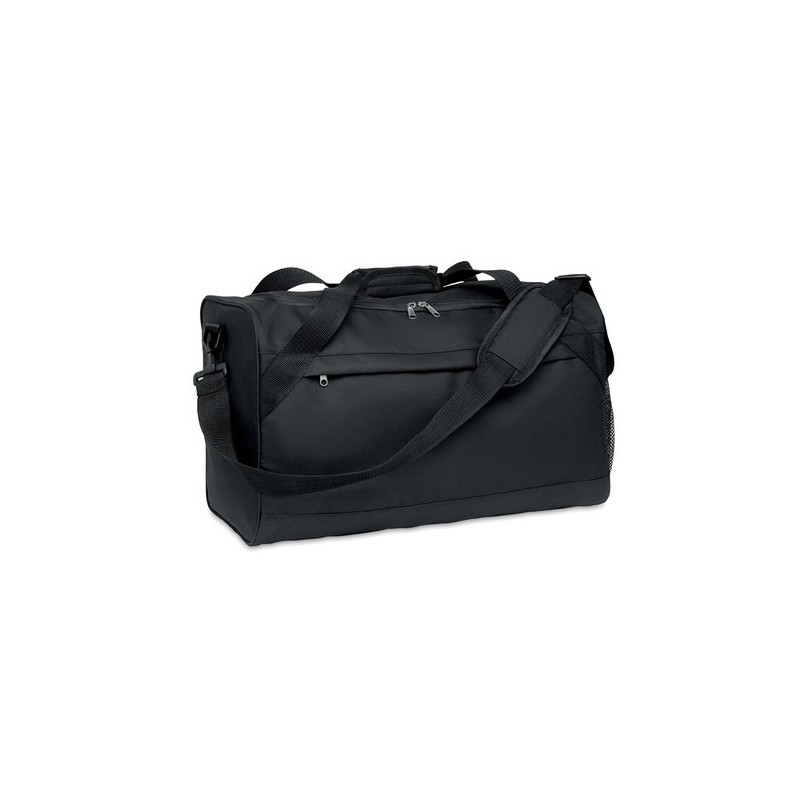 Sac de sport  personnalisé en RPET 600D TERRA + Matières : PET recyclé Couleurs : noir personnalisable avec votre logo