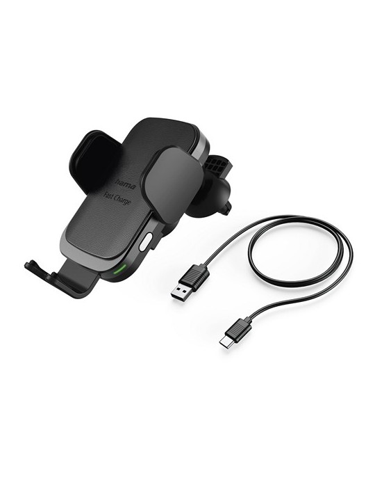 Support de voiture pour téléphone avec chargeur sans fil 10W Hama