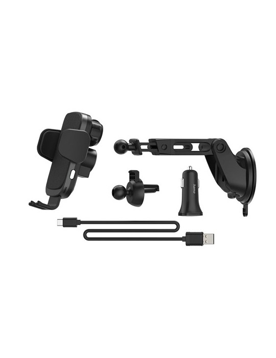 Support de voiture pour téléphone avec chargeur sans fil 10W Hama