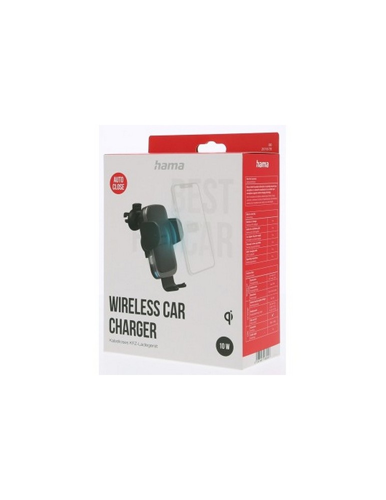 Support de voiture pour téléphone avec chargeur sans fil 10W Hama