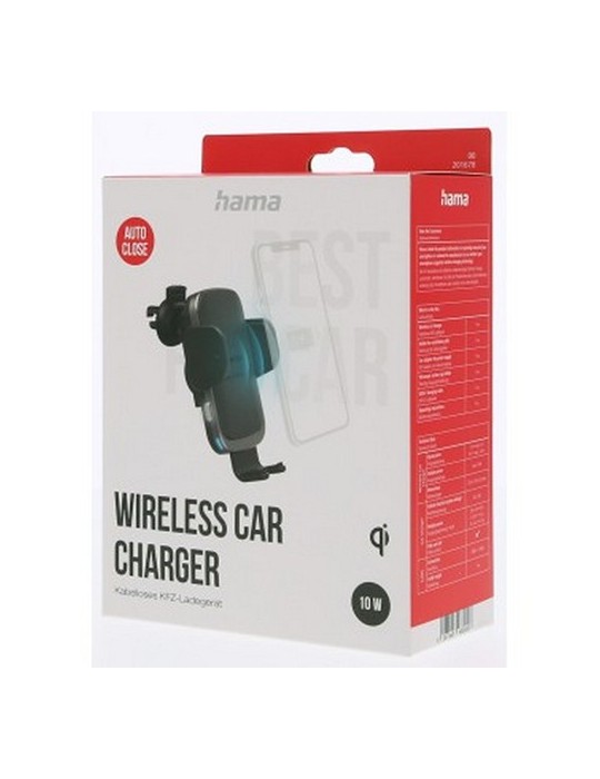 Support de voiture pour téléphone avec chargeur sans fil 10W Hama
