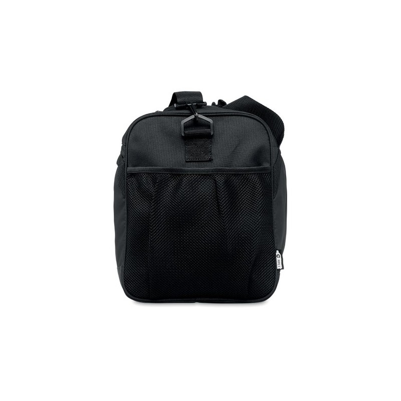 Sac de sport  personnalisé en RPET 600D TERRA + Matières : PET recyclé Couleurs : noir marquage laser ultra précis