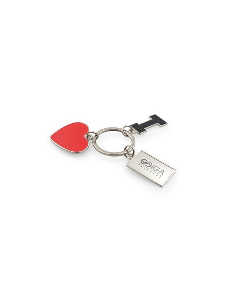 Porte-clés "I love ..." avec plaque en métal | Lydus
