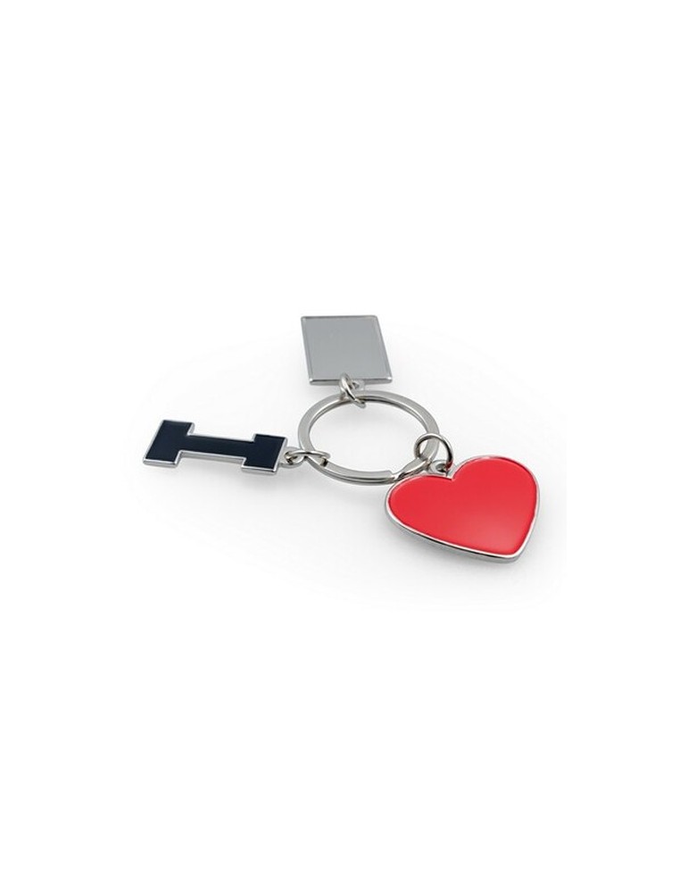 Porte-clés "I love ..." avec plaque en métal | Lydus