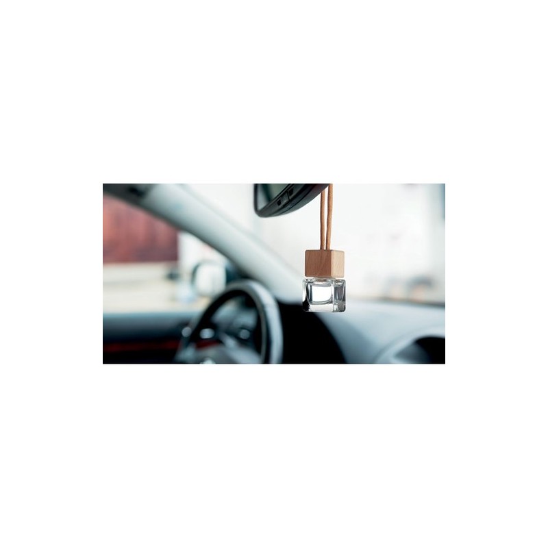 Désodorisant  personnalisé pour voiture FRESH AIR Matières : verre Couleurs : bois goodies publicitaire événementiel