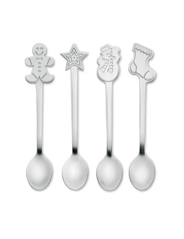 Cuillères à Thé de Noël Personnalisées | Set Pratique et Élégant