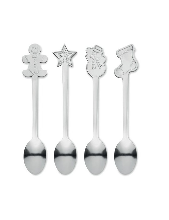 Cuillères à Thé de Noël Personnalisées | Set Pratique et Élégant