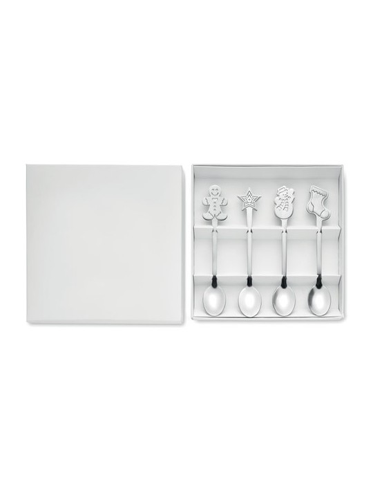 Cuillères à Thé de Noël Personnalisées | Set Pratique et Élégant