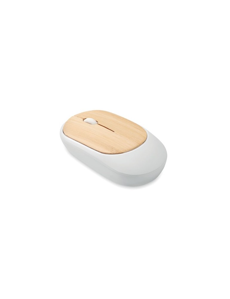 Souris sans Fil en Bambou Personnalisée pas cher
