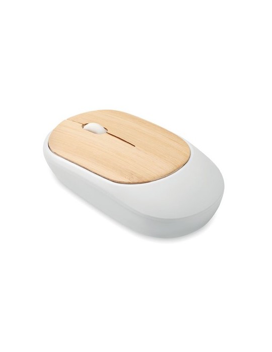 Souris sans Fil en Bambou Personnalisée pas cher