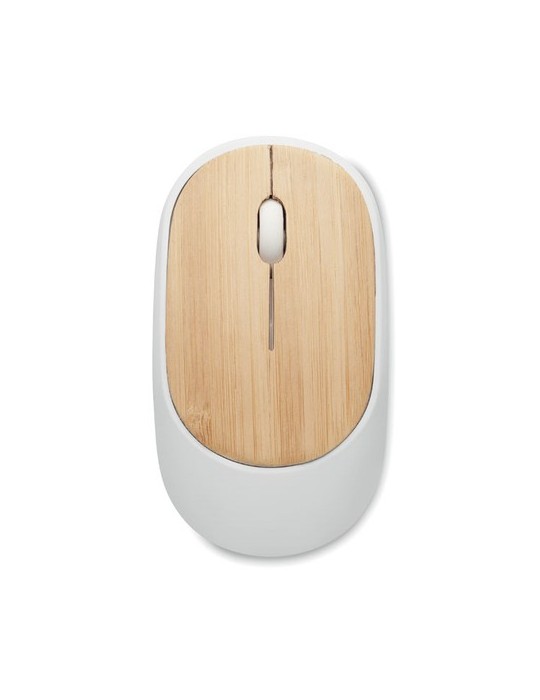 Souris sans Fil en Bambou Personnalisée pas cher