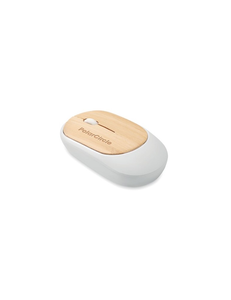 Souris sans Fil en Bambou Personnalisée pas cher