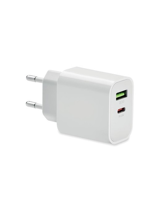 Chargeur 18W 2 Ports Personnalisé pour vos appareils pas cher