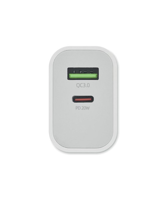 Chargeur 18W 2 Ports Personnalisé pour vos appareils pas cher