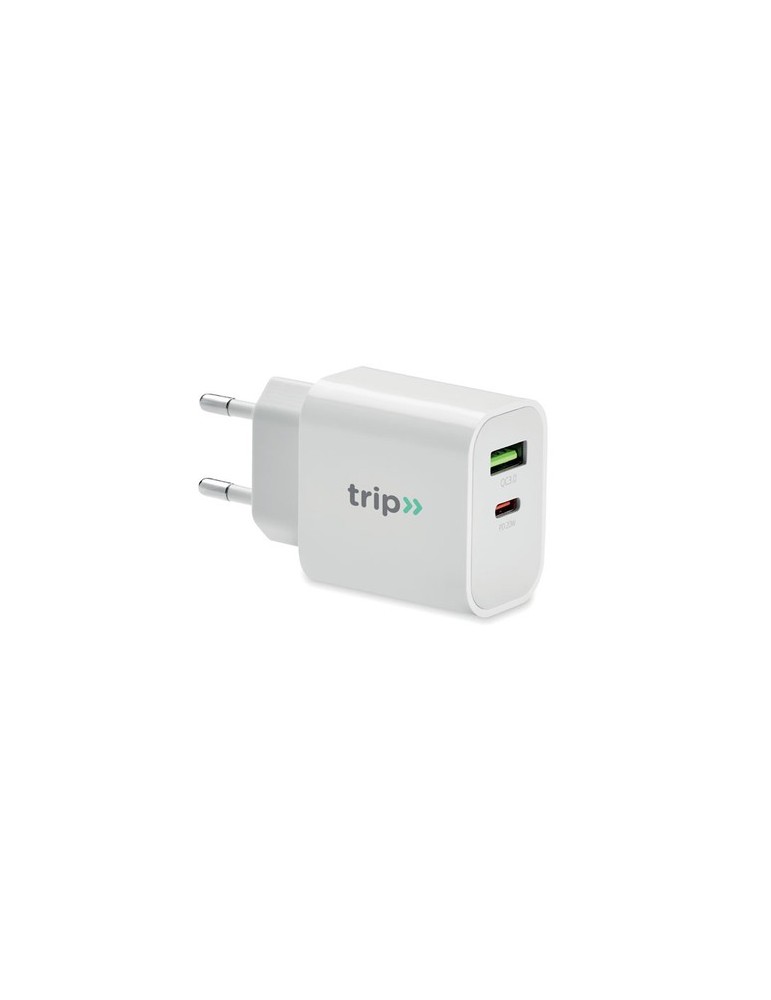Chargeur 18W 2 Ports Personnalisé pour vos appareils pas cher