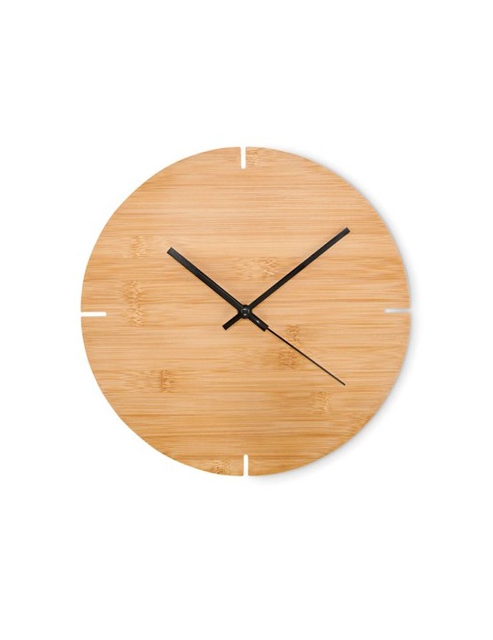 Horloge Murale en Bambou - Objets Publicitaires ESFERE