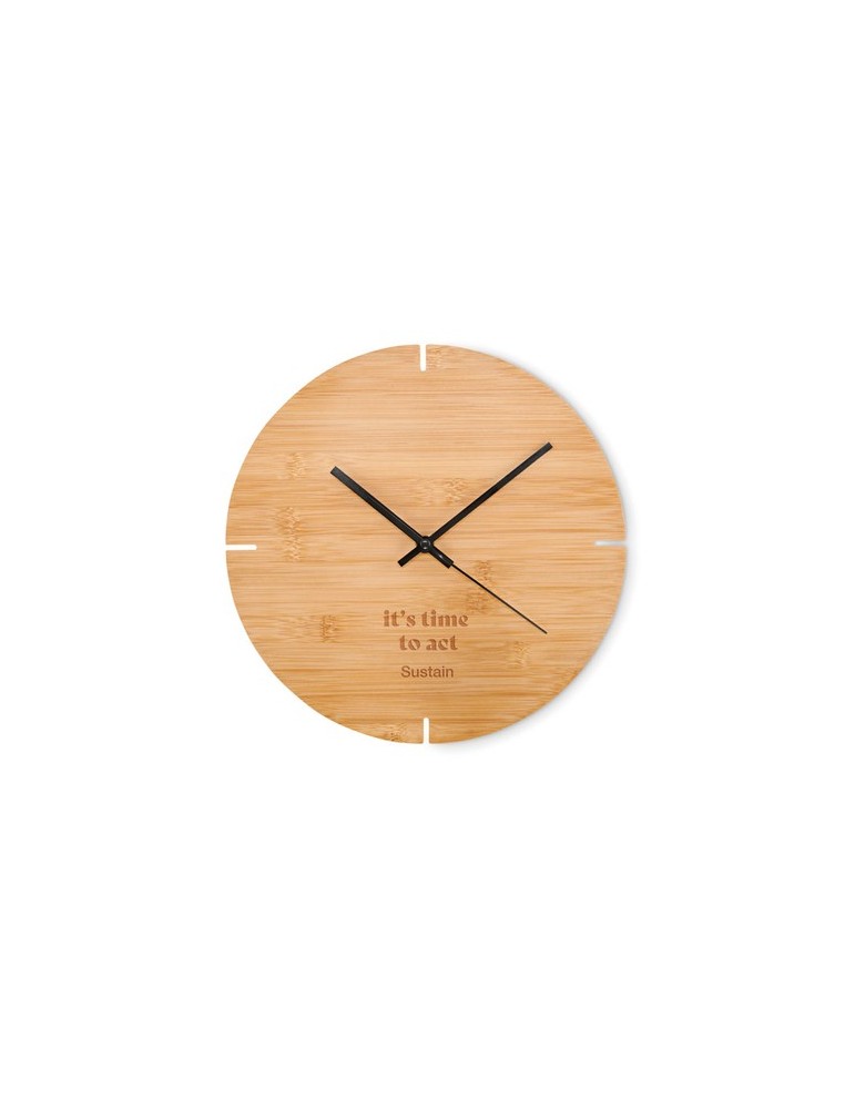 Horloge Murale en Bambou - Objets Publicitaires ESFERE