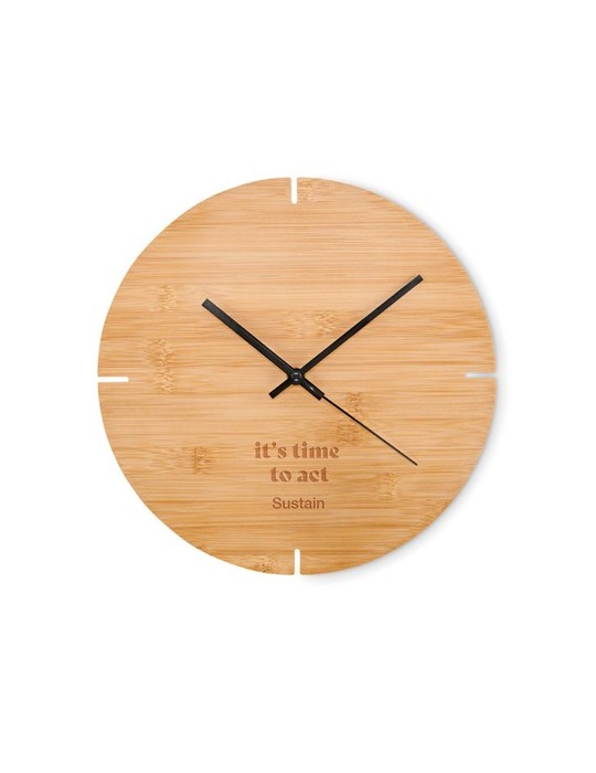 Horloge Murale en Bambou - Objets Publicitaires ESFERE