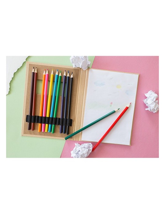 Set de crayons de couleur, carnet de notes | Paddy