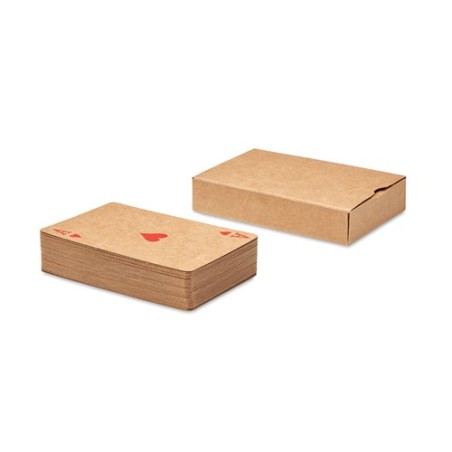 Cartes à jouer s en papier recyclé - ARUBA Matières : papier recyclé Couleurs : beige cadeau entreprise pas cher
