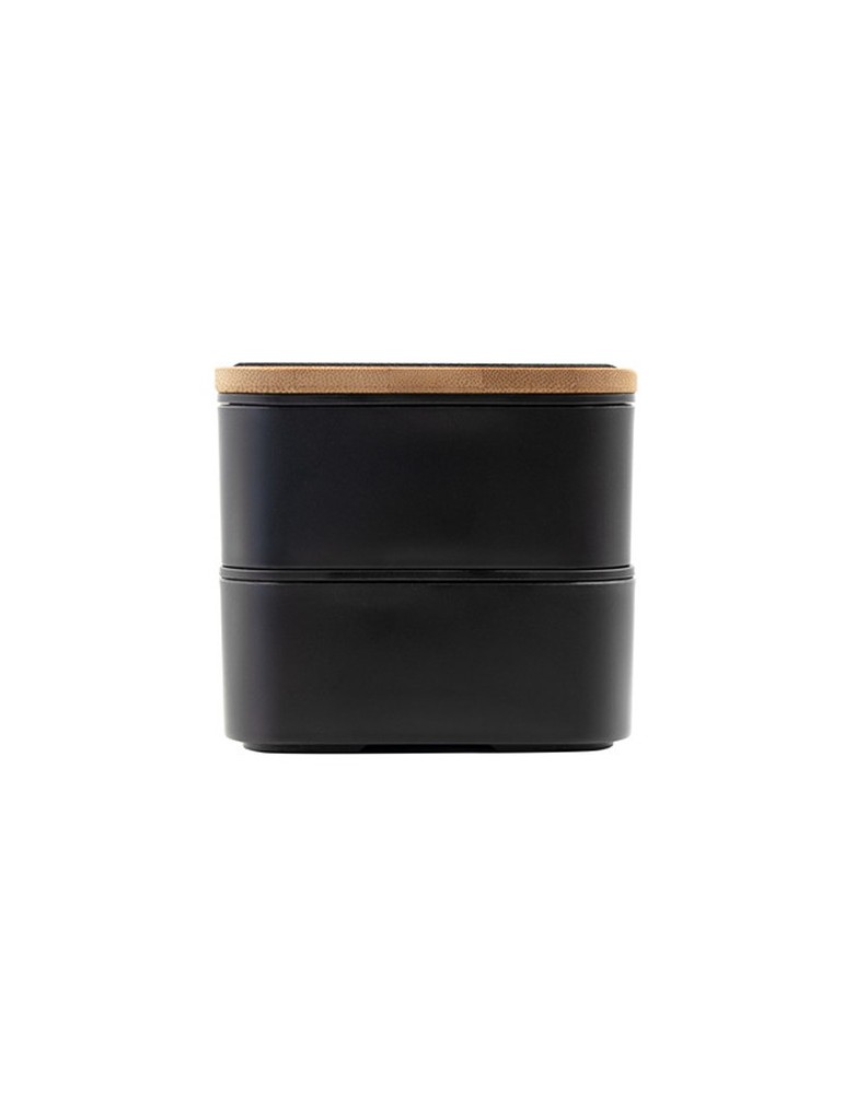 Lunch box 2 en 1, 2x500 ml, couvercle en bambou, couverts | Tijani