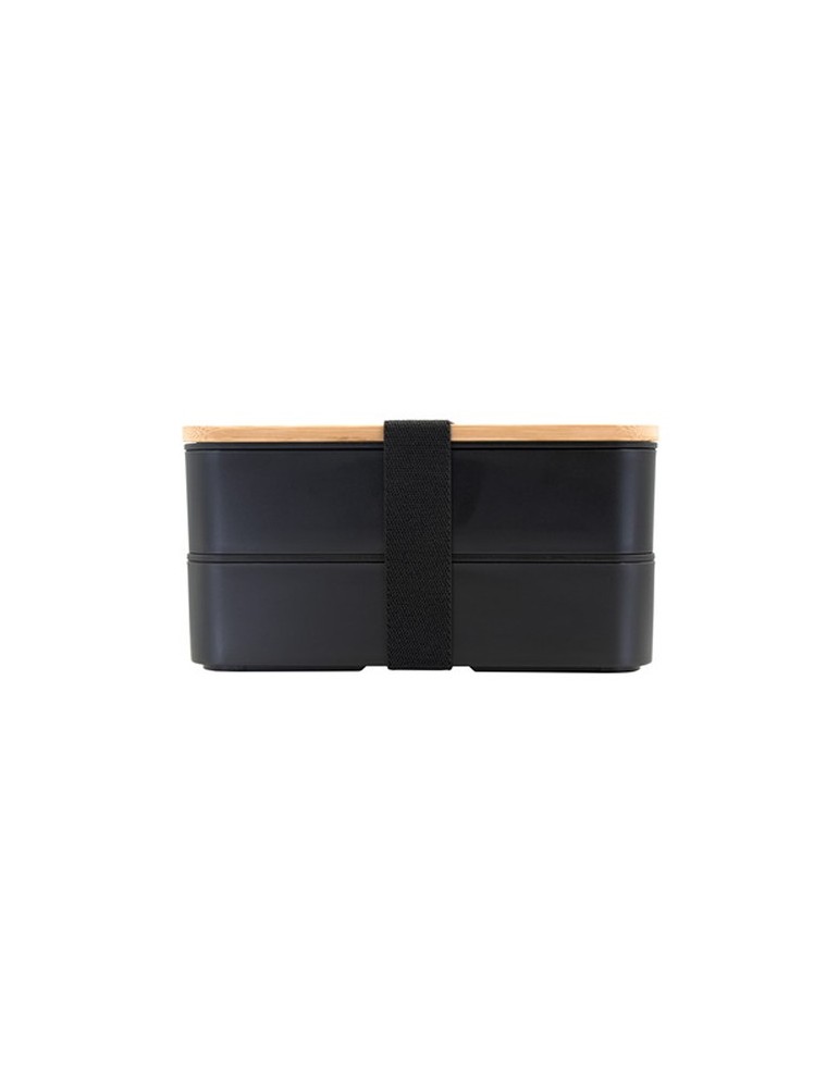 Lunch box 2 en 1, 2x500 ml, couvercle en bambou, couverts | Tijani