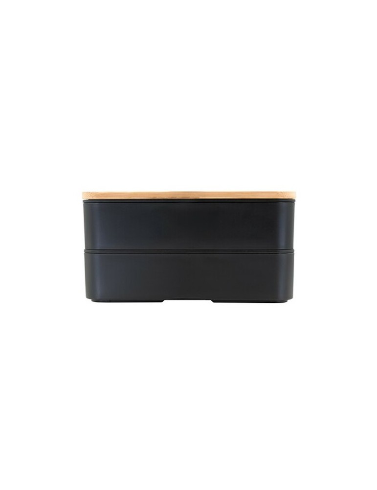 Lunch box 2 en 1, 2x500 ml, couvercle en bambou, couverts | Tijani