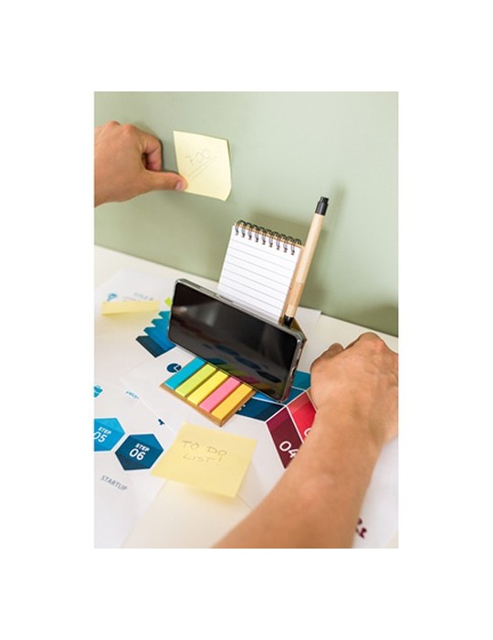 Porte-mémo, carnet, stylo à bille, notes autocollantes | Madelyn