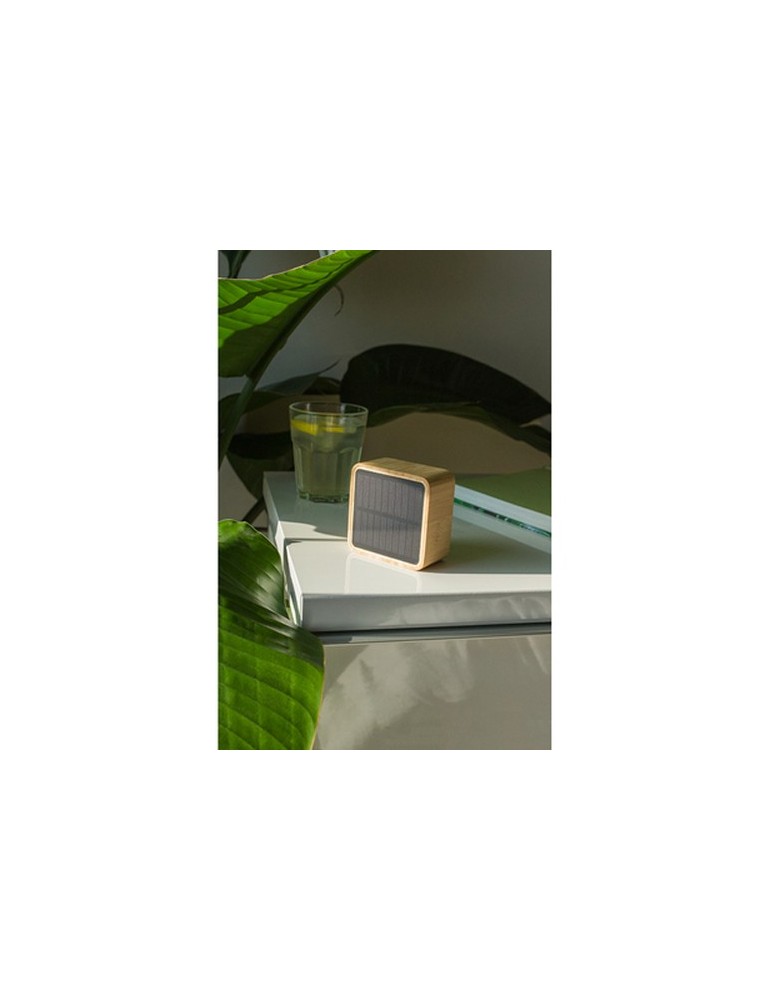 Enceinte sans fil bambou 3W B'RIGHT, panneau solaire | Androwe