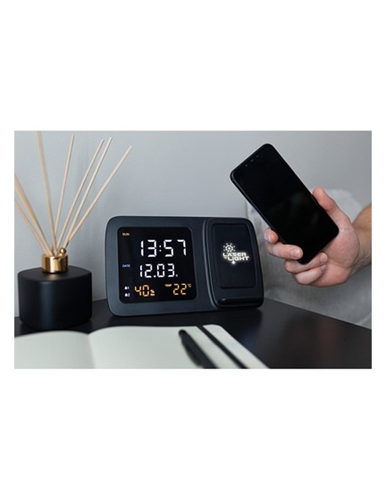 Chargeur sans fil 5W-15W Exclusive Collection , horloge numérique multifonctionnelle | Isha
