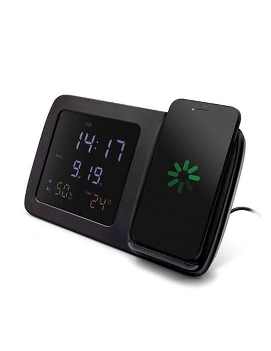 Chargeur sans fil 5W-15W Exclusive Collection , horloge numérique multifonctionnelle | Isha