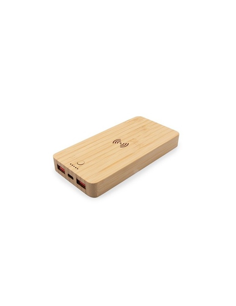 Power Bank sans fil en bambou 8000 mAh B'RIGHT, chargeur sans fil 15W | Benson