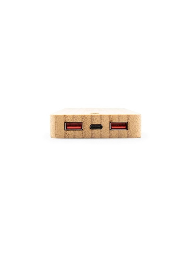 Power Bank sans fil en bambou 8000 mAh B'RIGHT, chargeur sans fil 15W | Benson