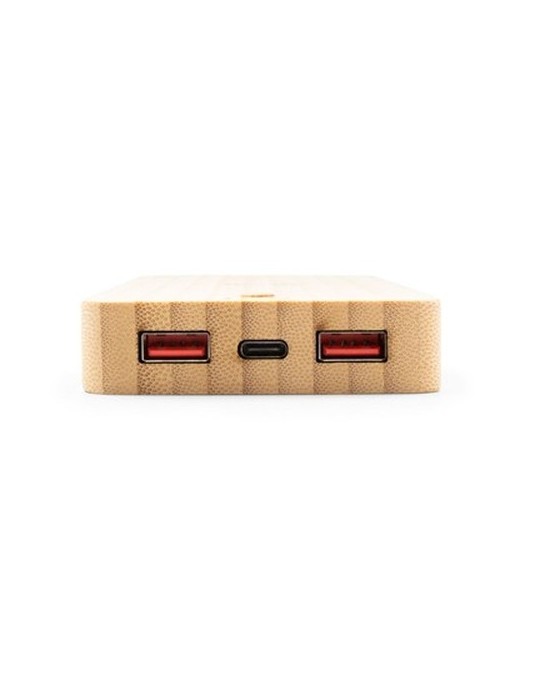 Power Bank sans fil en bambou 8000 mAh B'RIGHT, chargeur sans fil 15W | Benson