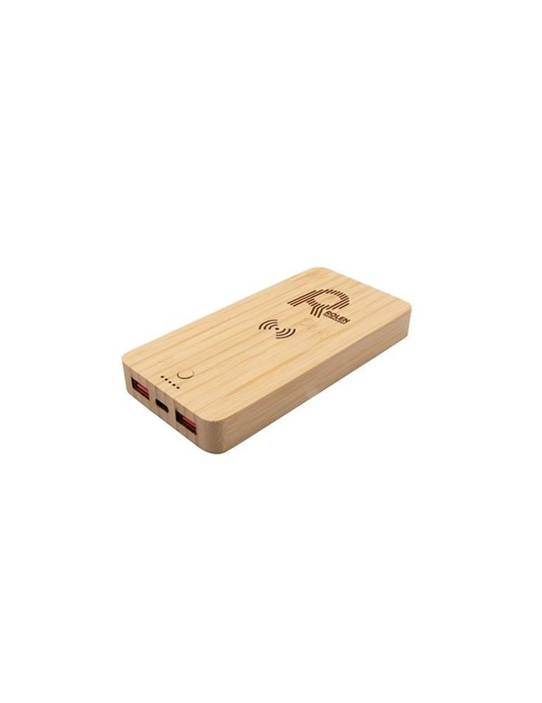 Power Bank sans fil en bambou 8000 mAh B'RIGHT, chargeur sans fil 15W | Benson